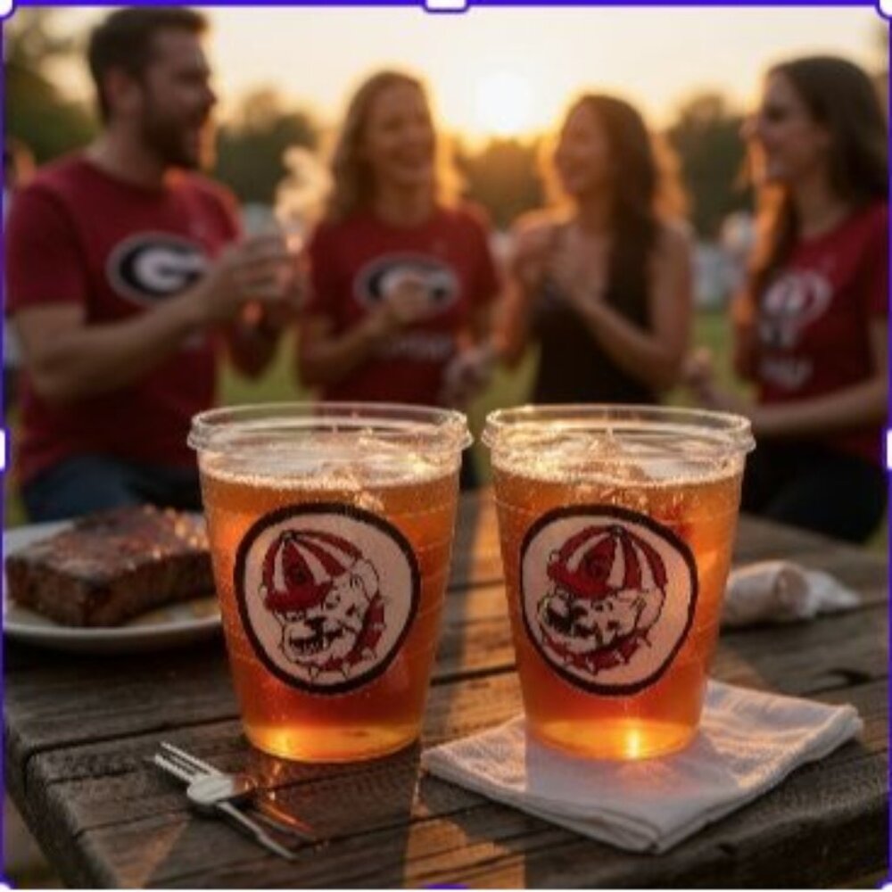 Set of 2 University of Georgia Bulldogs 12 oz Drinkware Cups